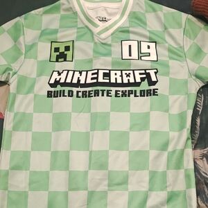 Microsoft Minecraft White and Green Apparel